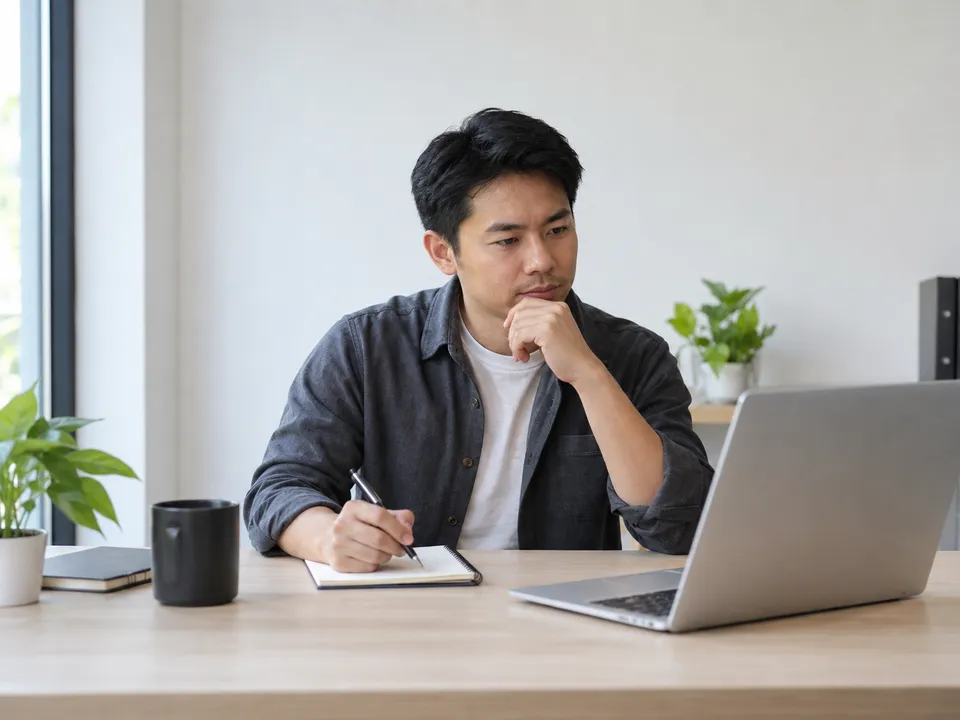 Customer preparing handling questions with notes. Preparation illustration.
